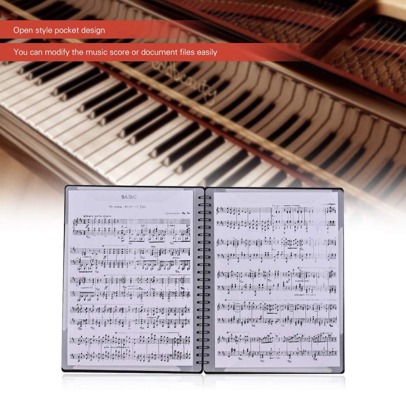 KingPoint Music Sheet File Paper Storage Folder Creative Change Spectrum Folder A4 Letter Size Double Side Sheet Music Folder File for Holding Sheet Music and Files Etc (Black) - Image 5